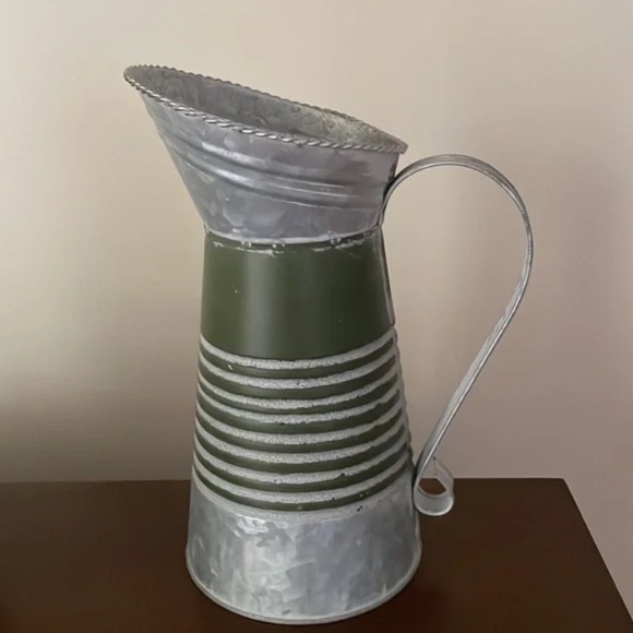 Distressed Galvanized Metal Pitcher 10 inches - Picture 3 of 6